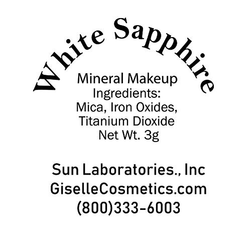 Giselle Cosmetics Mineral Eyeshadow Make Up Loose Powder Organic Makeup White Sapphire 3 Grams #TOP6