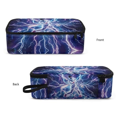 Image of Baseball Player Print Kids Pencil Pouch for Boys Girls Cool Lightning Pencil Case with Smooth Zipper, Back to School Essential