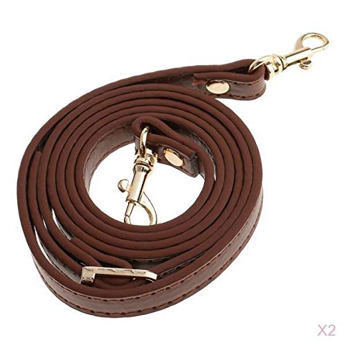NIVAA 2pcs Adjustable Shoulder Bag Accessories Handbag Handles Straps Brown-image-7