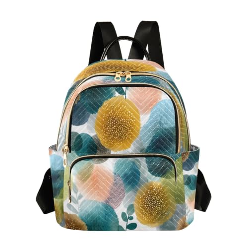 Sac à dos bookbag d'art abstrait jaune bleu vert de haute finition
