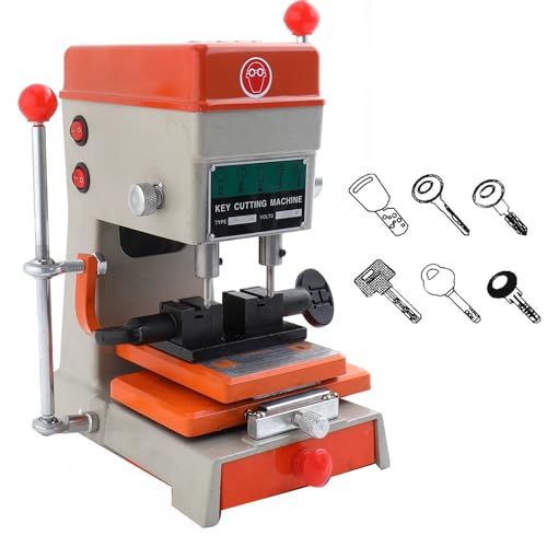 CDZHLTG Machine à Copier de Clés, Machine À Tailler Les Clés Verticales, 100W Électrique Manuel Multifonctionnel Machine à Tailler Les Clés, Fraise à Clé, Outil de Opie de Clé Universelle