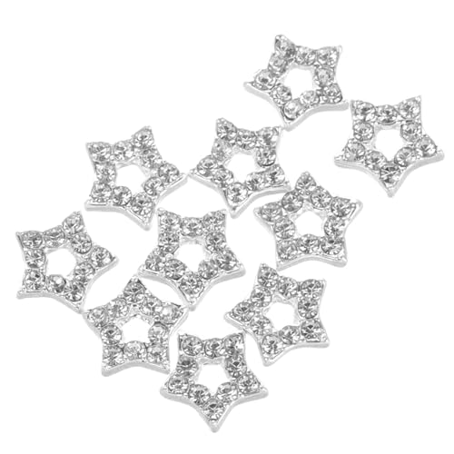 ERINGOGO 10個星型ネイルチャーム 小型合製ホローデザイン で実用的なネイルアクセサリー レディース用 多様スル対応