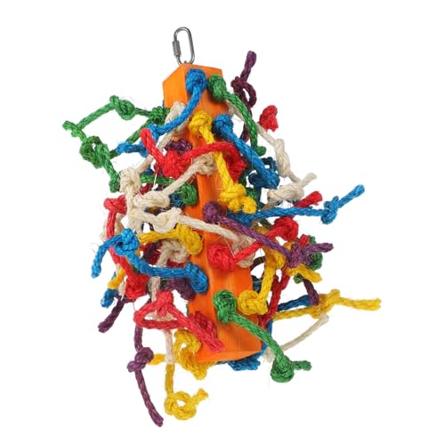 GRIRIW Colorful Natural Bird Chew for Parrots Cockatiels Hanging Shredding Plaything Bird Swing Engaging Cage Decoration for Birds