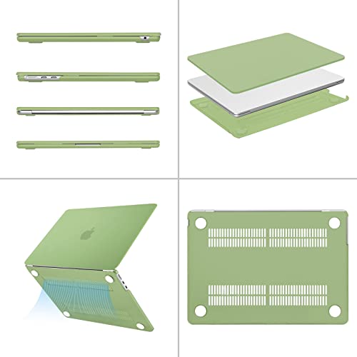 Image of MOSISO Compatible with MacBook Air 13 inch Case M5 2026 M4 2025 M3 M2 2024-2022 A3449 A3240 A3113 A2681, Hard Shell&Keyboard Cover&Screen Film&Type C for MacBook Air 13.6 inch Case, Chartreuse