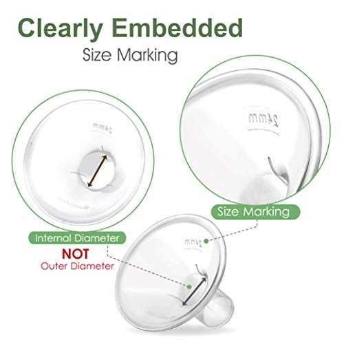 Image of Maymom MyFit Flange Set, Two-Piece Breast Shield (15mm Small) Base Connector Compatible with Selected Ameda Breast Pumps (Shield 15mm + Connector)