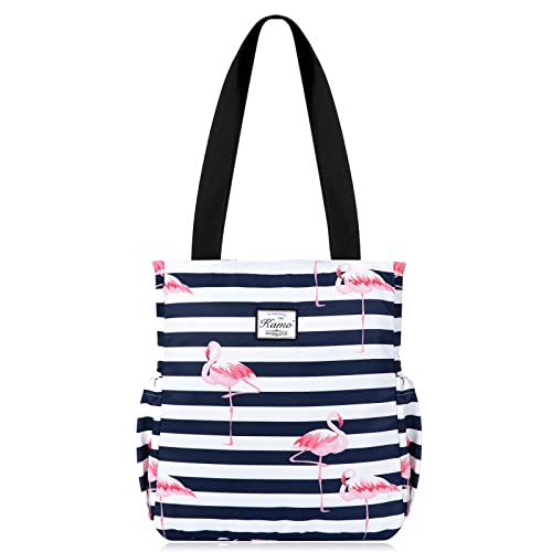 Image of KAMO Floral Tote Bag - Waterproof Lightweight Handbags Travel Shoulder Bag for Hiking Yoga Gym Swimming Travel Beach