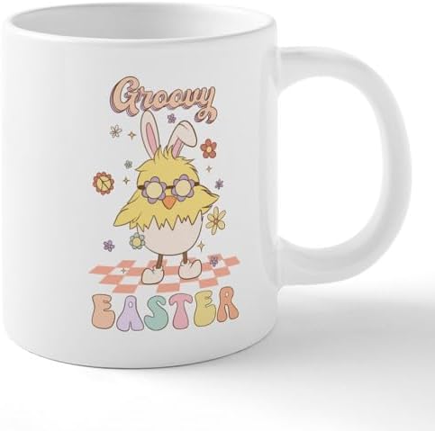 CafePress Groovy Easter Chick Mugs 20 oz Ceramic Coffee Mega Mug