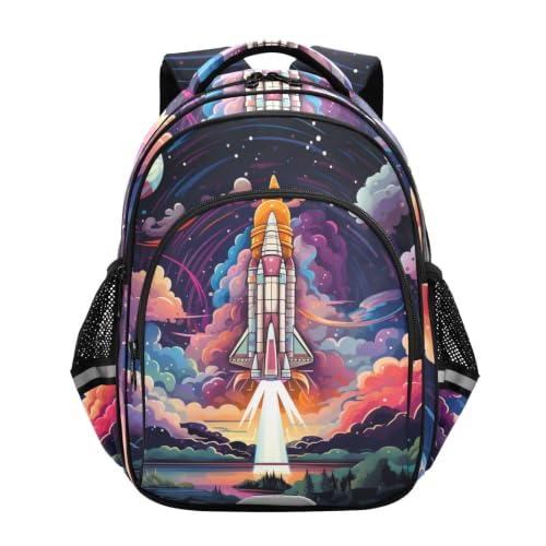 Sac à dos enfant 3-12 ans cartable scolaire fusée spatiale bleu