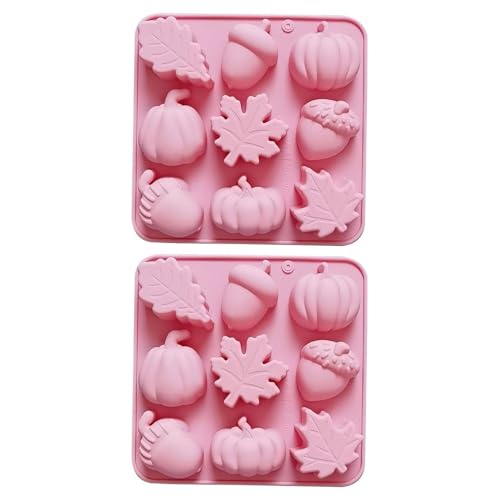 2Pcs Moules À Fruits 3D, Moules En Silicone De Citrouille De Feuille D’Érable, Moules À Chocolat Artisanaux De Bricolage, Moules En Silicone D’Automne,...