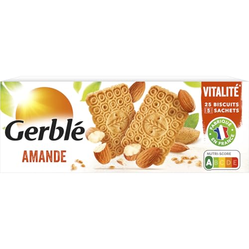 GERBLÉ – Biscuits Saveur Amande – Réduit en Sucres – Riche en Fibres – Sans Huile de...