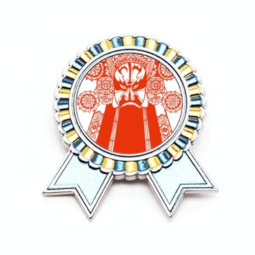 Broche tête de Chine rouge en métal pour sublimer un manteau