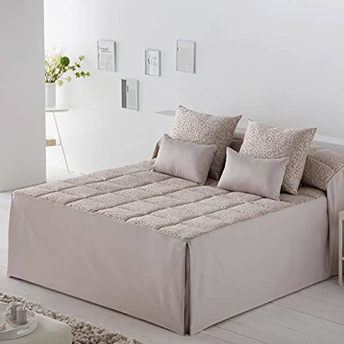 Lanovenanube Colcha edredón Ferrara - Cama 150 cm - Color Beig