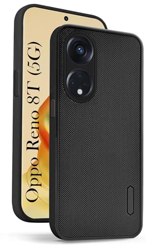 Image of Jkobi Back Cover Case for Oppo Reno 8T 5G (Textured Grip Design | Camera Protetion | Soft Touch and Feel | Slim and Light Weight | Black)