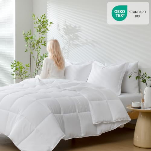 Image of HIG 3pc White King Size Bedding Comforter Set Duvet Insert Blanket