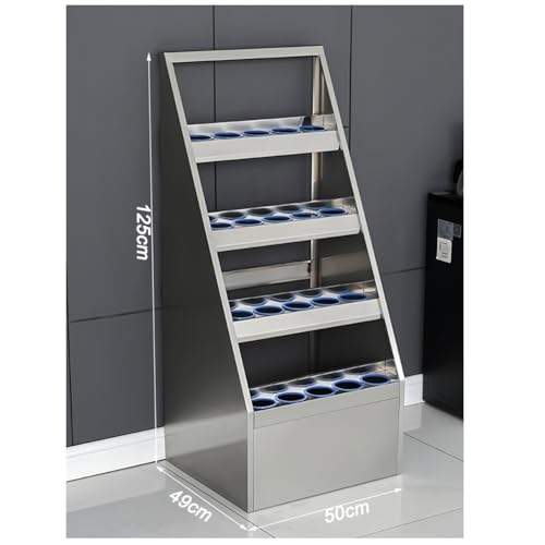 Organizador de botellas de agua de acero inoxidable, armarios de despensa para tazas de empleados, estante de almacenamiento vertical aislado para almacenamiento, almacén, laboratorio y centro