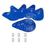 Alnicov 6er-Pack robuste Blaue Poolabdeckungsgewichte – 35 cm × 24 cm, schwimmend mit Haken für den Winter