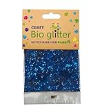 Purpurina biodegradable para manualidades, manualidades para niños, fabricación de tarjetas, decoraciones, manualidades para hacer velas, ecológica, vegana, libre de crueldad, azul, 20 g