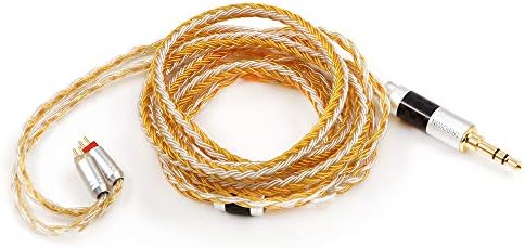Linsoul Tripowin Zonie 16 Core Silver Plated Cable SPC Earphone Cable forKZ ZS10 PRO, ZSX, ZSN Pro, ZS10 Pro NF2u, Recessed 2pin IEMs (Recessed 2pin, 3.5mm, Gold)