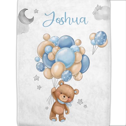 Image of Personalized Baby Blanket with Name - Customized Soft Flannel Blanket for Boys & Girls (50x60 Inches) - Ideal Gift for Baby Shower, Birthday, Christmas, Newborn