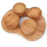 YUEHISY Sauna-Kopfstütze aus Holz mit Drehbarer Scheibe, Zur Linderung von Nacken- und Schulterschmerzen, Saunakissen Zur Kopfentspannung und Verbesserten Schlaf