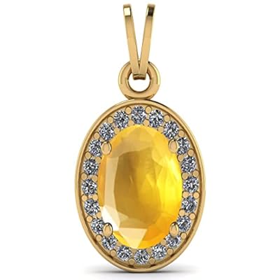 Natural 4.25 Ratti Certified Original Birthstone Yellow Sapphire Pukhraj 22K Gold Plated Beautiful Pendant