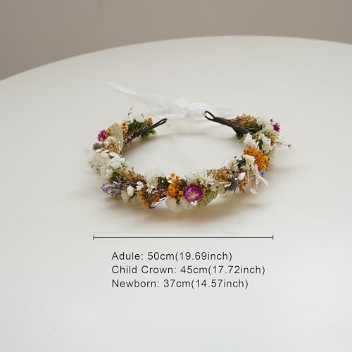 Corona de flores secas para boda miniatura 6