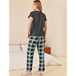 Ekouaer Pajama Sets for Women Round Neck Pjs Short Sleeve Sleepwear with Long Pants Loose Lounge Sets - Image 4