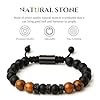 LAXISCREED Tiger's Eye Bracelet for Men, Adjustable Beaded Bracelet - Natural Stone Good Luck & Protection Jewelry Gift for Him, Stylish Mens Gift for Dad, Husband #4