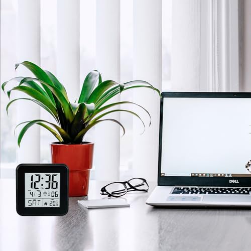 jomparis Digitaler Funk Wecker Uhr mit Nachtlicht-Wecker mit Temperaturanzeige Datum Snooze für Wohnzimmer,Büro,Schlafzimmer,Kinderzimmer