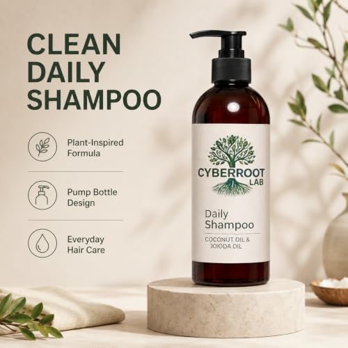 Aurova Cyberroot Lab Shampoo, Hair Shampoo with Coconut Oil and Jojoba Oil, Gentle Cleansing Formula for Hair Care