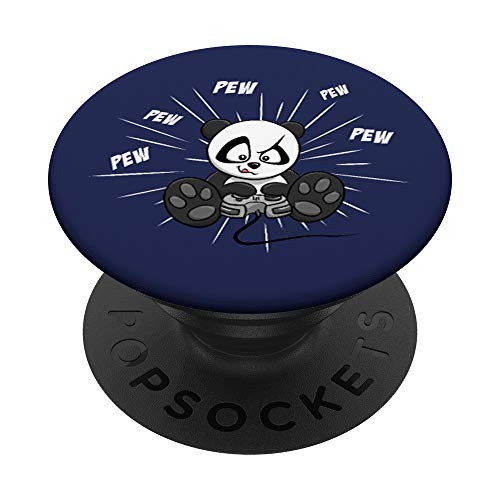 PEW PEW Jeu de hasard Kawaii Panda avec contrôleur PopSockets PopGrip - Support et Grip pour Smartphone/Tablette avec un Top Interchangeable Cover