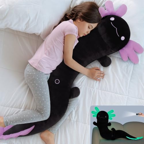 Peluche axolotl noir MaoGoLan le doudou rassurant et câlin