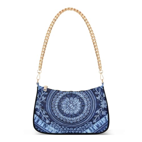 Image of Shoulder Bags for Women Flower Floral Hobo Tote Handbag Small Clutch Purse with Zipper Closure