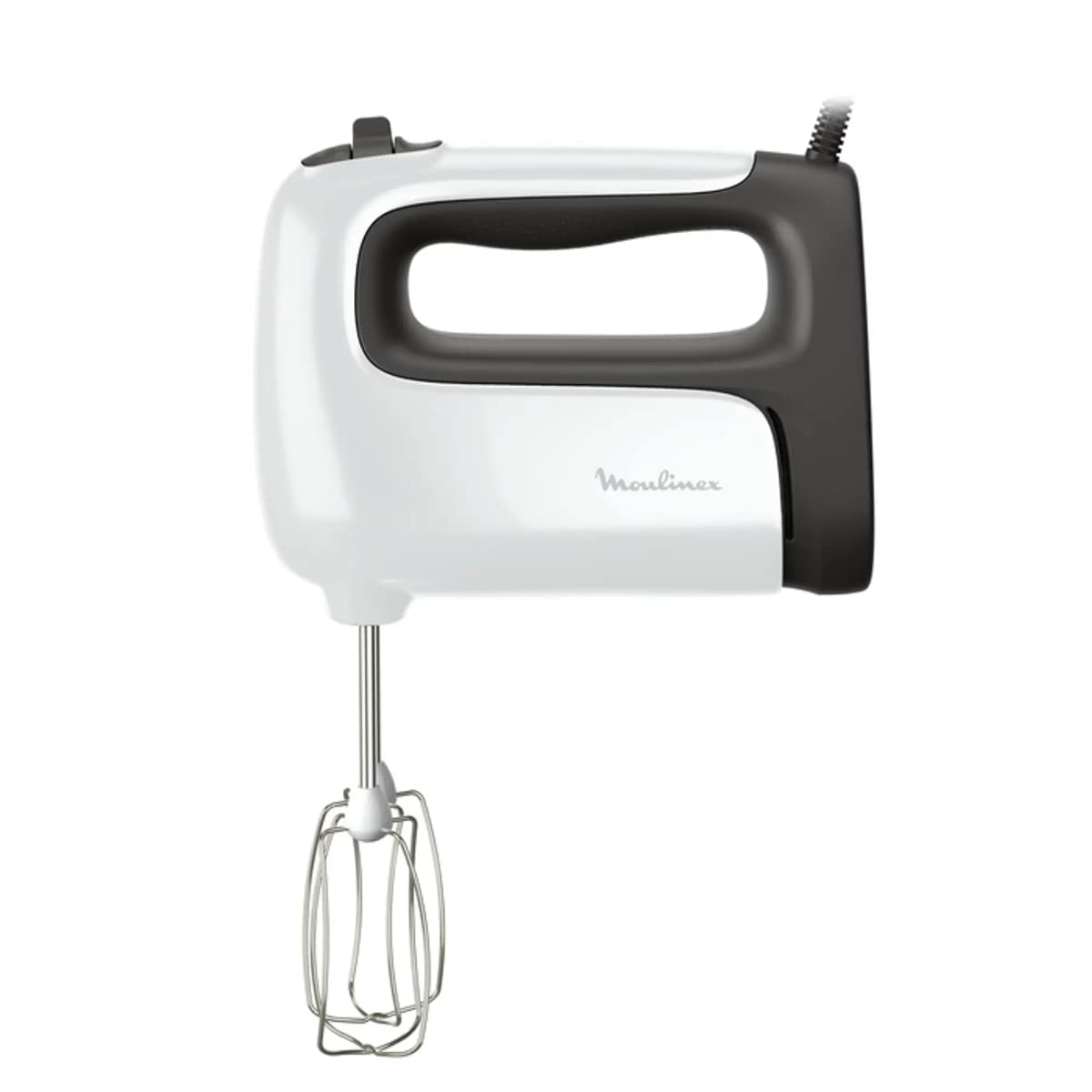 Moulinex HM462110 Prep'Mix Handmixer, Leistung 500 W, Schneebesen und Knethaken aus Edelstahl, 5 Geschwindigkeitsstufen, Turbo-Einstellung, Zubehör für Tauchmixer