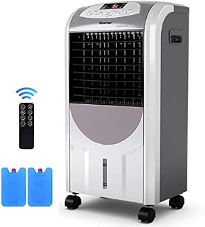COSTWAY Evaporative Cooler and Heater, Portable Air Cooler with Fan & Humidifier Bladeless