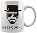 Heisenberg Head Lets Cook Breaking Bad Kubek Ceramiczny Biały Kawy i Herbaty w Domu Biurowym Ceramic White Mug