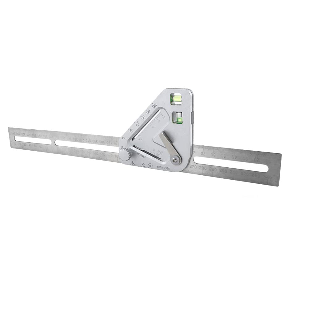 Littimoon 1 Pcs Multi-Functional Woodworking Ruler Stainless Steel Woodworking Triangle Ruler Building Decoration Measuring Tools