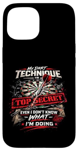 Funny Dart Player My Dart Technique Is Top Secret �X�}�z�P�[�X iPhone 15 �p