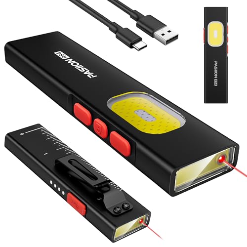 TUOWEE Flat EDC Flashlight, Rechargeable Pocket LED Light with Lock
