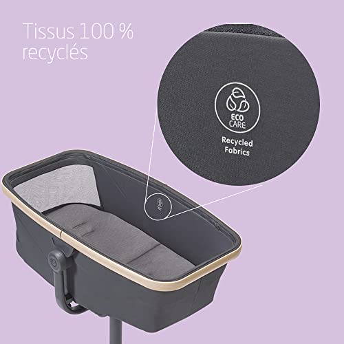 Maxi-Cosi Alba Berceau bébé 3 en 1, Lit bébé, Transat bébé inclinable et Chaise Haute bébé, Tissus 100% recyclés, Naissance à 3 Ans (15 kg), Compatible avec kit Repas Alba, Beyond Graphite – vue 5