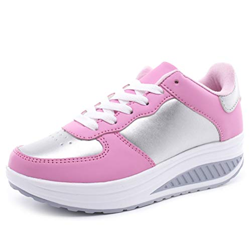 Mujeres Zapatillas Zapatillas Plataforma Gimnasio Cuñas Casual Zapatos Deportivos Encaje hasta Athletic Primavera Zapatillas de Otoño