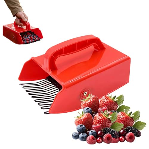 Spwejsr Berry Picker, Ergonomic Blueberry Picker Scoop with Metal Comb, Lightweight Berry Harvester for Huckleberry & Raspberry, Plastic Garden Herb Harvesting Tool (1PCS)