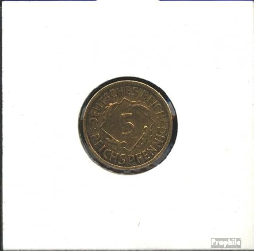 Prophila Collection Deutsches Reich Jägernr: 316 1924 D sehr schön Aluminium-Bronze sehr schön 1924 5 Reichspfennig Ähren (Münzen für Sammler - kein Zahlungsmittel)