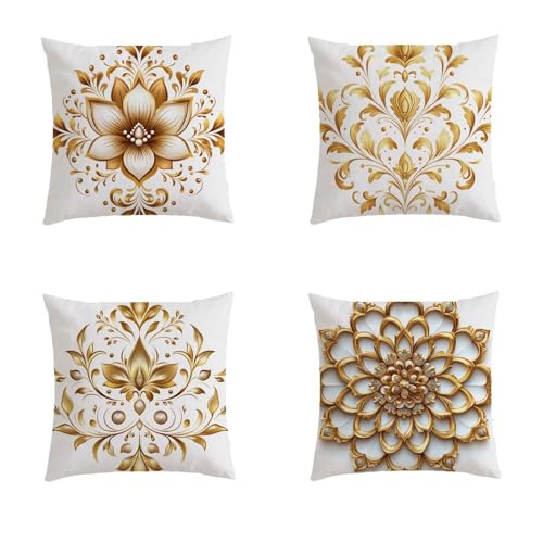 Housse de coussin 70x70cm impression double face couleur d'or