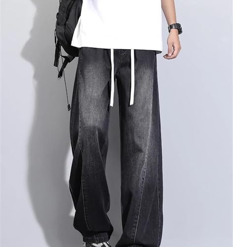 Mens Jeans Summer Wide Leg Straight Light Thin Loose Cool Baggy Denim Pants Streetwear Fashion3