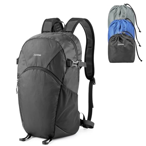 G4Free Wanderrucksack mit verstärktem Rückenpanel, Packbar, 25L, Leichter, Faltbarer Reiserucksack für Männer und Frauen