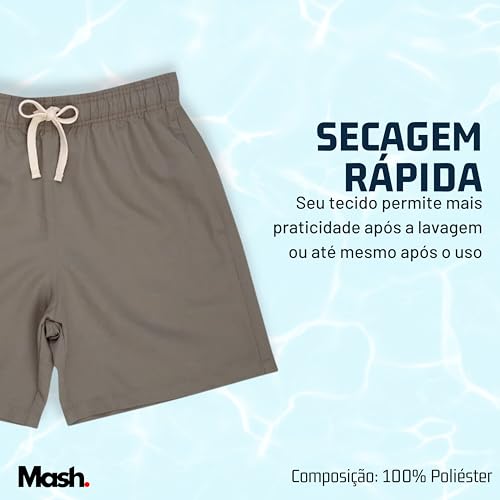 Shorts LIso Casual FPS 30 Mash Masculino Adulto - Moda Verão 2023/2024 | Cáqui | G