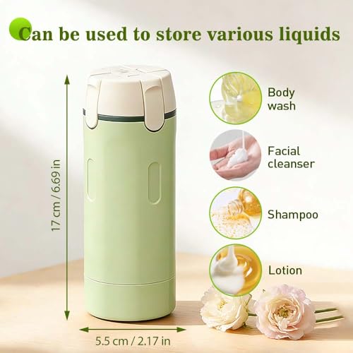 Image of 4 in 1 Travel Dispenser, 4 Pack 30ML Travel Bottles for Toiletries, Leak Proof Travel Size Containers, Portable Containers for Shampoo Lotion Conditioner Cream (Green)