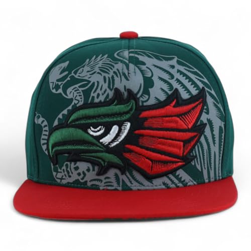 Image of Hecho En Mexico Eagle 3D Embroidered Flat Bill Snapback Cap