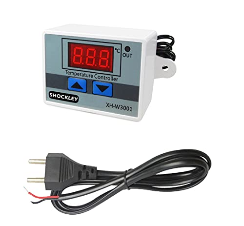 Shockley XH-W3001-50 to 110c Intelligent Digital Thermostat temperature controller combo (220V / 1500W) + Mains Power Cord)